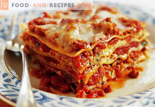 Lasagna at home - the right recipes. How to quickly and tasty cook lasagna at home.
