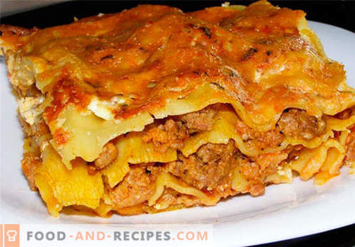 Lasagna at home - the right recipes. How to quickly and tasty cook lasagna at home.