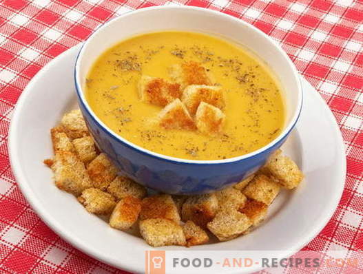 Soup with croutons - the best recipes. How to properly and tasty cook soup with croutons.