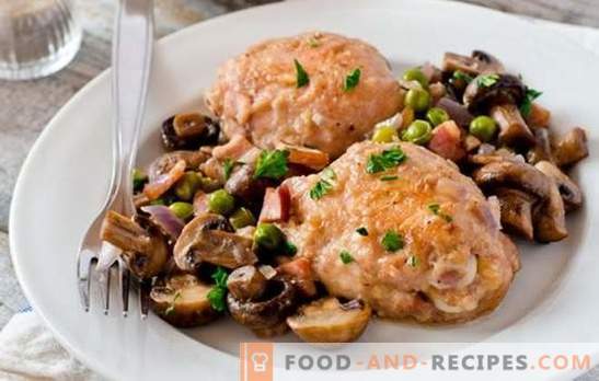 Chicken with mushrooms is the best way to prepare meat for a side dish. How to cook chicken with mushrooms (recipe step by step)