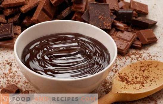 Chocolate sauce - it is not only for desserts! Recipes of chocolate sauces for ice cream, cakes, muffins and meat