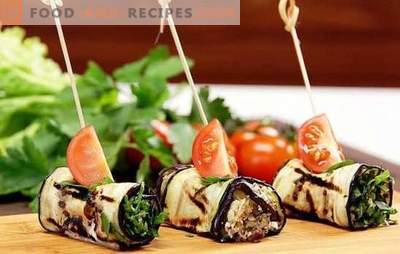 Eggplant rolls with cheese and garlic - yummy! The best ideas for eggplant rolls with cheese and garlic