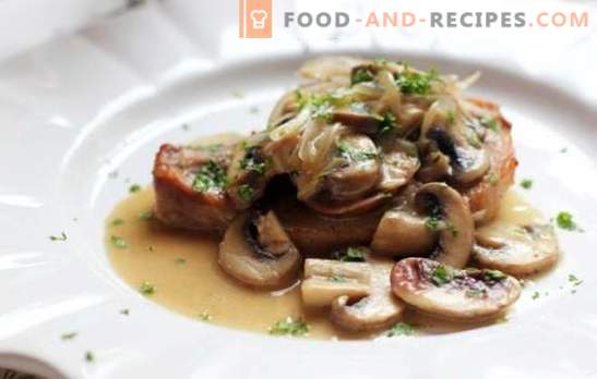 Pork chops with mushrooms - meat splendor, unearthly flavor! The best recipes of delicious pork chops with mushrooms