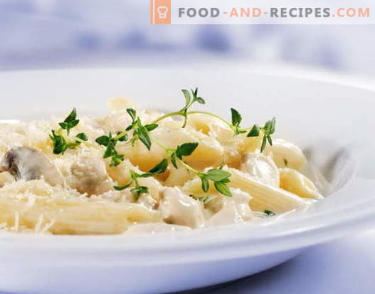 Chicken pasta in cream sauce is the best recipe. How to properly and tasty cook pasta with chicken in a creamy sauce.