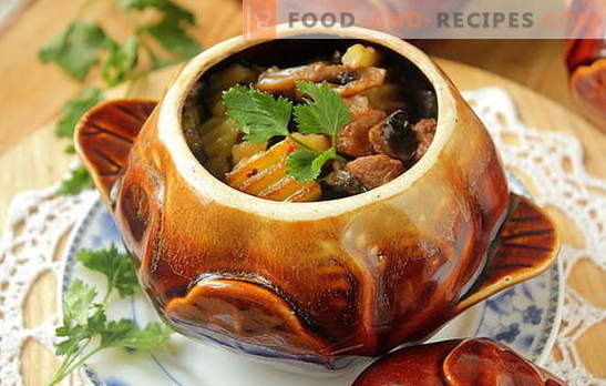 Pork with potatoes in pots - meat and garnish in one dish! Recipes of pork with potatoes in pots with different additions