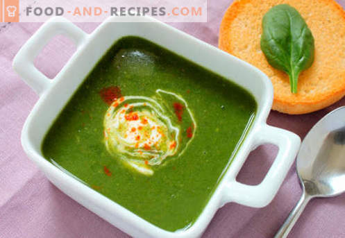 Spinach Soup - Proven Recipes. How to properly and tasty cook spinach soup.
