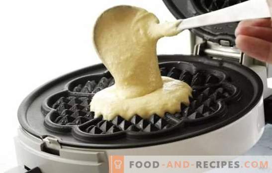Good waffle dough is the key to successful baking! The best dough recipes for waffles on butter, milk, kefir, sour cream, cottage cheese, condensed milk