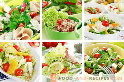 Salades diététiques - les meilleures recettes. Comment correctement et savoureux régime de régime préparé.