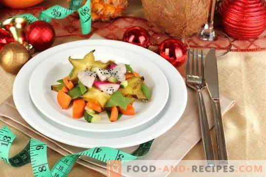 New Year's table for those who lose weight: recipes of dishes and design ideas