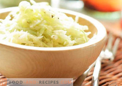 Cabbage salad with vinegar - a selection of the best recipes. Cooking correctly cabbage salad with vinegar.