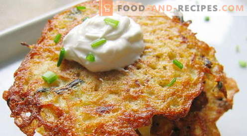 Potato pancakes - the best recipes. How to properly and tasty cook potato pancakes.