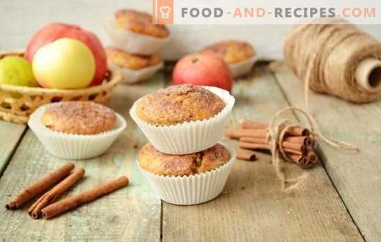 Muffins with apples - cook quickly, are eaten instantly! Simple recipes of butter and diet muffins with apples