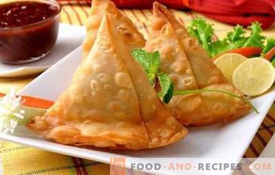 Samsa with minced meat - satisfying and tasty. How to bake samsa with minced meat from finished or homemade puff pastry, with onions, pumpkin, potatoes, eggs