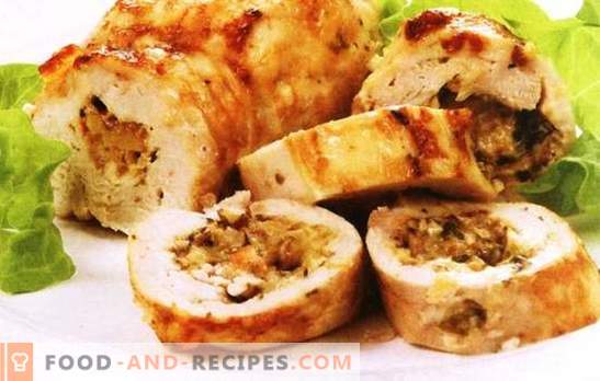 Chicken rolls with mushrooms and cheese - you should try. Want to surprise - cook chicken rolls with mushrooms and cheese