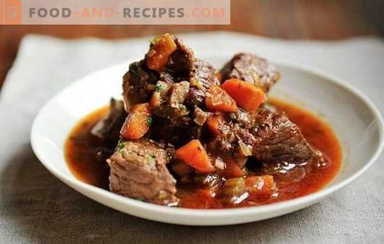 Beef stew in a slow cooker - easy! Recipes for beef stew in a slow cooker with sour cream, vegetables, mushrooms