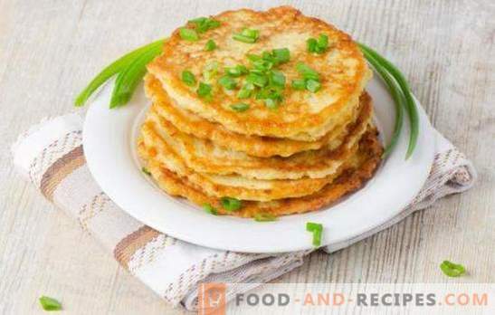 Pancakes with green onions - wonderful scent! Fritters with green onions on kefir, zucchini, liver, cheese and minced meat