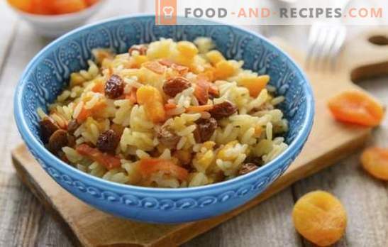 Pilau with dried apricots and raisins - original recipes of traditional dishes. How to cook rice with dried apricots and raisins in a slow cooker and a cauldron