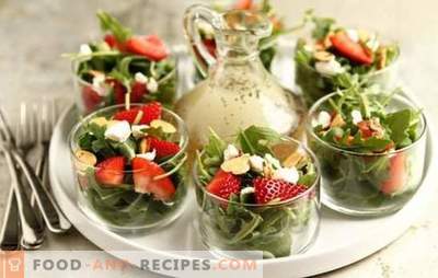 Salads with strawberries, fruits, vegetables, cheese, nuts, mushrooms. How to make healthy and tasty strawberry salads?