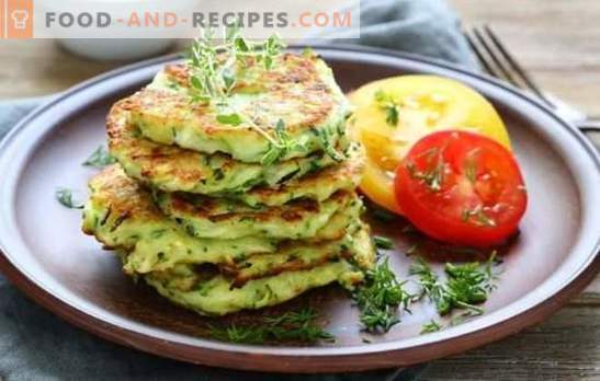 Simple, step-by-step recipes for delicious zucchini pancakes. Cooking lush, zucchini airy pancakes (step by step description)