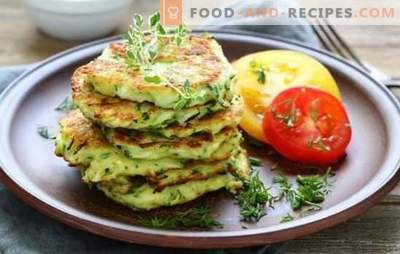 Simple, step-by-step recipes for delicious zucchini pancakes. Cooking lush, zucchini airy pancakes (step by step description)