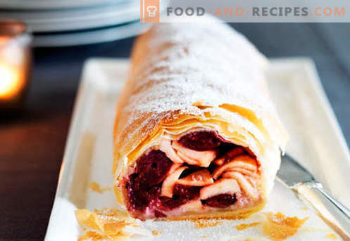 Cherry strudel - the best recipes. How to properly and tasty cook strudel with cherries.