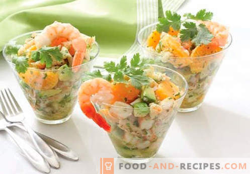 Salad with avocado and salmon - the right recipes. Quickly and tasty cooking salad with avocado and salmon.