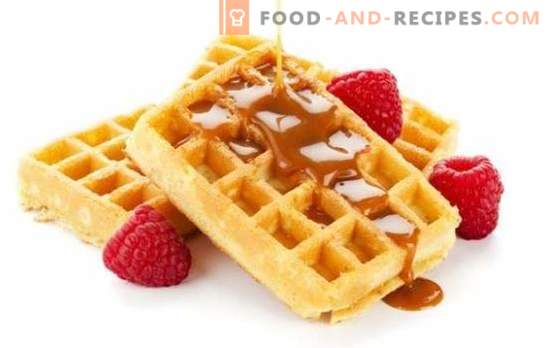 Soft waffles strike with their tenderness! Homemade recipes of soft waffles in a waffle iron on milk, sour cream, butter with different fillings