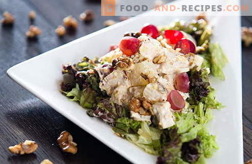 Salads with chicken and walnuts are the best recipes. How to properly and tasty to prepare a salad with chicken and nuts.