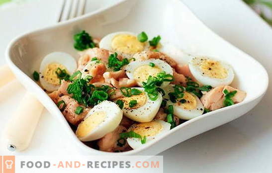 Cod liver salad with egg is a quick, tasty, healthy snack. Top 10 best recipes for cod liver salad with eggs