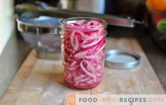 Marinated onions in vinegar quickly and to any dish. Quick recipes pickled onions in vinegar hot and cold method