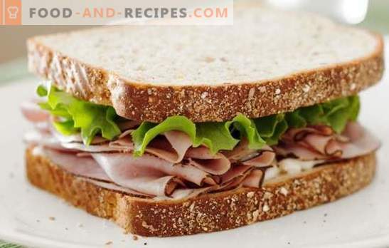 Ham sandwiches - quick, satisfying, tasty. The best recipes for simple and hot sandwiches with ham and cheese, vegetables, herbs and many others
