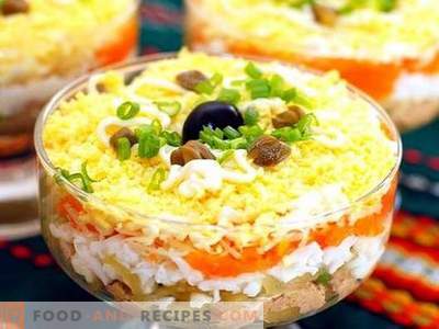 Salad with canned fish - proven recipes. How to cook a salad with canned fish.