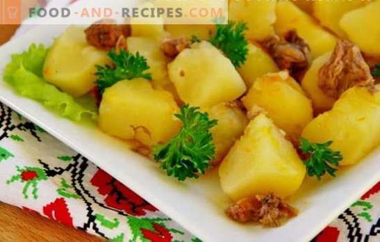 Potatoes with stew in a slow cooker - simply and with taste. Prepare potatoes with stew in a slow cooker and dive back