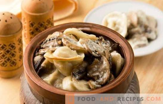 Potato dumplings baked in the oven - just delicious. Recipes dumplings in the pots with cheese, mushrooms, liver, tomato