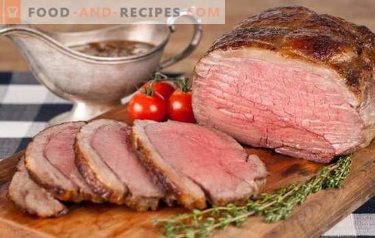 Beef roast beef - for the British and not only! New and classic roast beef recipes in different marinades, with mushrooms, vegetables