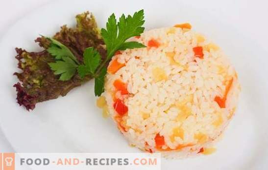 Rice with carrots and onions is a useful side dish. Recipes of rice with carrots and onions in the oven, multicooker or on the stove