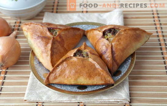 Triangles with meat and potatoes - Tatar Echpochmaks or Samsa? Recipes of triangles with meat and potatoes from different dough
