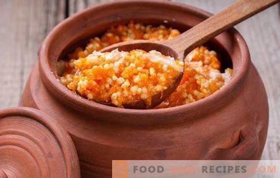 Millet porridge with pumpkin in a pot is cooked without a Russian oven. Lenten, sweet and crumbly millet porridge with pumpkin in a pot