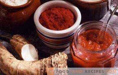 Adjika with horseradish - a sharp benefit on your table! A selection of the best recipes for cooking adzhika with horseradish