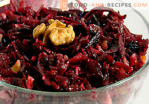 Boiled beet salad - a selection of the best recipes. How to properly and tasty to cook a salad of boiled beets.
