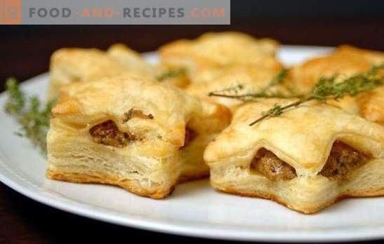 Puff pastry puffs with minced meat - crispy juicy pastries. A selection of the best recipes for puff pastry puffs with minced meat