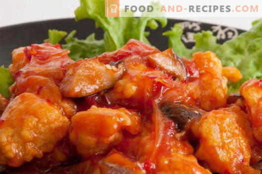 Chicken in a sweet and sour sauce - the best recipes. How to properly and deliciously cook a chicken in a sweet and sour sauce.