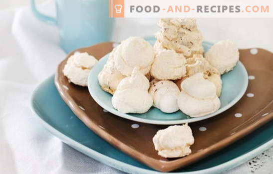 Meringue at home - air kisses. How to cook vanilla, chocolate, nut, berry meringue at home