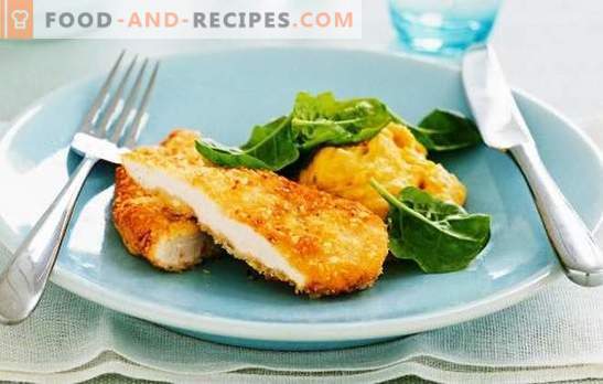 Chicken fillet in cheese - tenderness of taste. Fry and bake chicken fillet in cheese, according to proven recipes