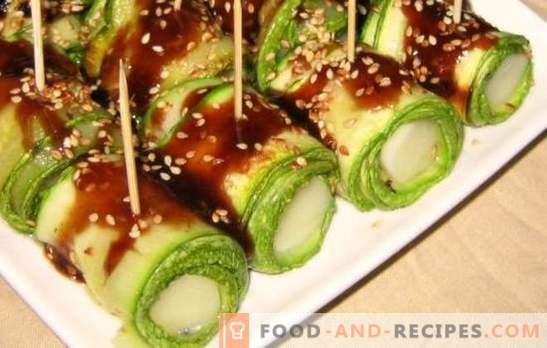 Zucchini rolls with cheese - beautiful! Recipes of different zucchini rolls with cheese for an elegant table