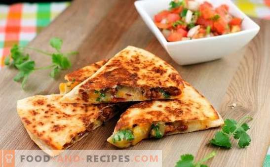 Tortilla with cheese is an appetizing burrito! Cooking at Home Mexican tortilla with cheese using simple recipes