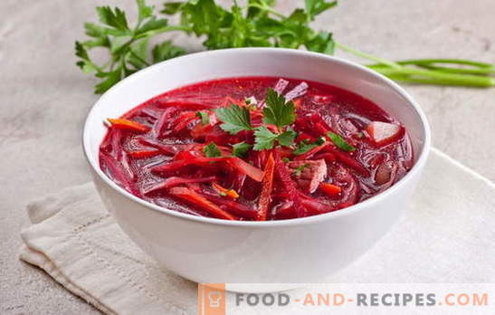 Borsch without meat - for fasting, diet and vegetarianism! The best recipes for meatless borscht with beans, mushrooms, lentils, sauerkraut