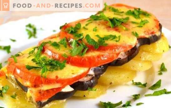 Potatoes with eggplants in the oven - the more the better! Recipes of baked potato dishes with eggplants in the oven