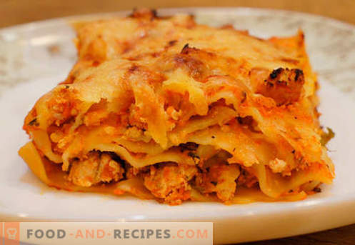 Lasagna with minced meat - the right recipes. How to quickly and tasty cook lasagna with minced meat.