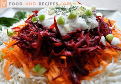 Beetroot and carrot salad - a selection of the best recipes. How to properly and tasty to prepare a salad of beets and carrots.